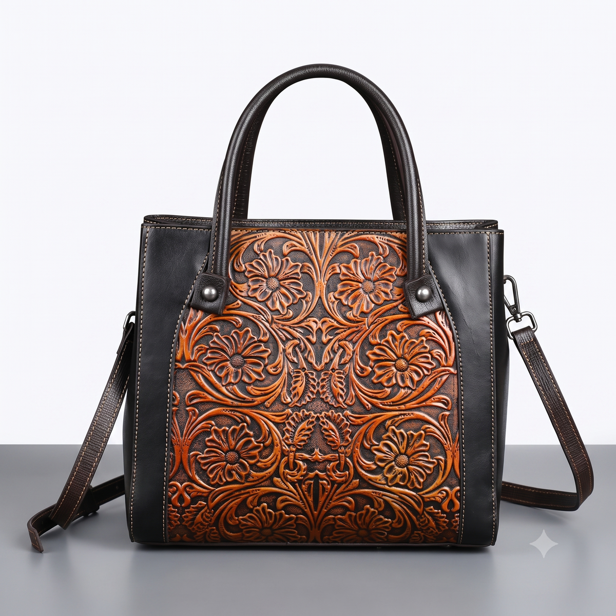 Hand-Carved Single Shoulder Bag