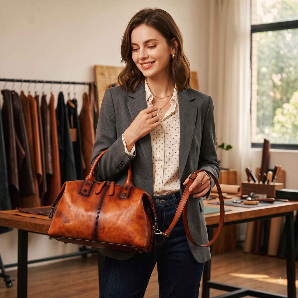 Vintage Leather Women's Messenger Shoulder Bag