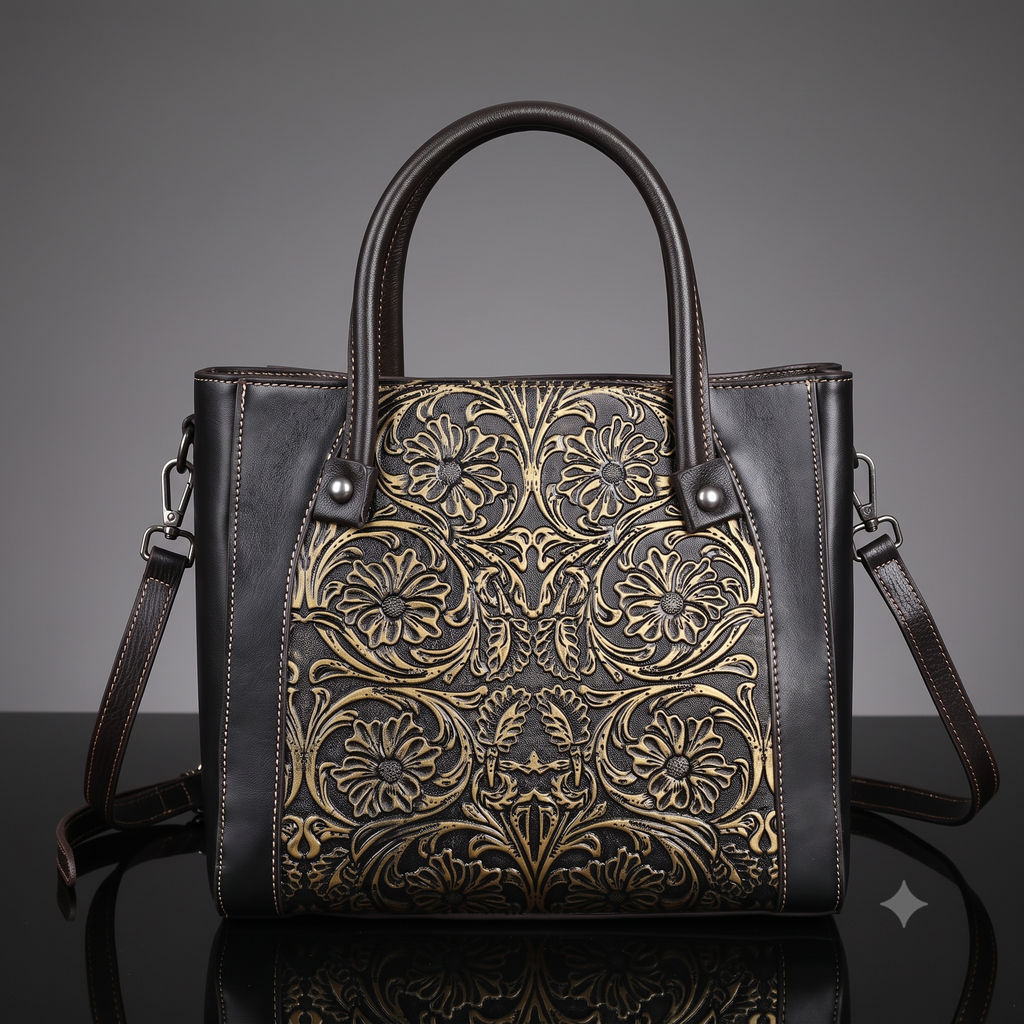 Hand-Carved Single Shoulder Bag