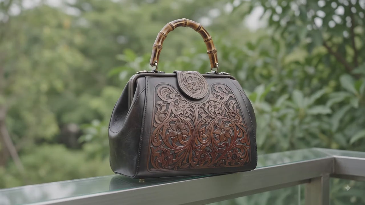 Retro Embossed Leather Shoulder Bag